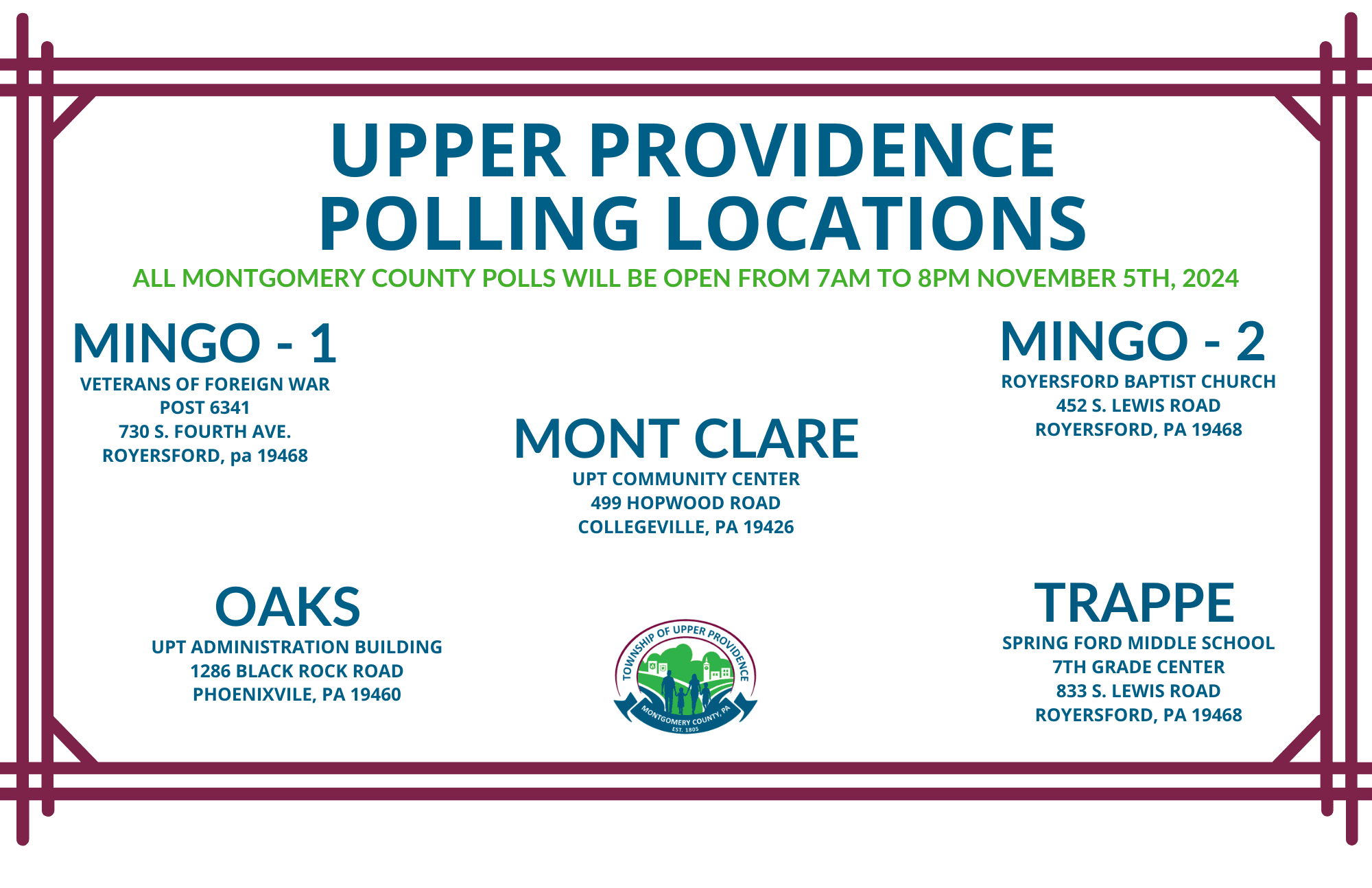 Polling locations Montco