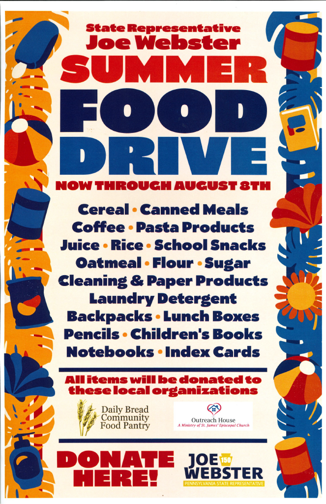Rep Webster food drive