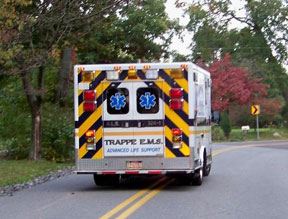 Ambulance driving on road